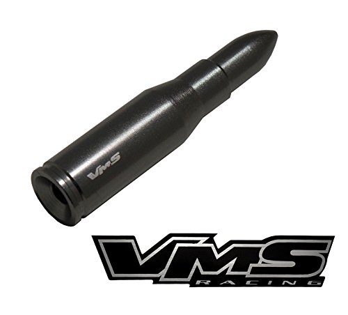 VMS Racing 223 Cal Caliber Gunmetal Bullet 3" inch Antenna Heavy Gauge Billet Aluminum Short Compatible with Ford F150 F250 F350