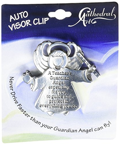Cathedral Art Angels at Work and Play Visor Clip, Teacher, Silver
