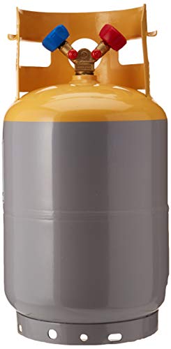 MASTERCOOL 62010 Gray/Yellow 30 lb Refrigerant Recovery Tank Without Float Switch and ¼? FL-M (7/16-20)