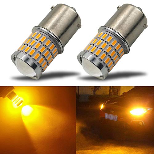 iBrightstar Newest 9-30V Super Bright Low Power 7507 PY21W BAU15S 2641A LED Bulbs with Projector Replacement for Turn Signal Lig