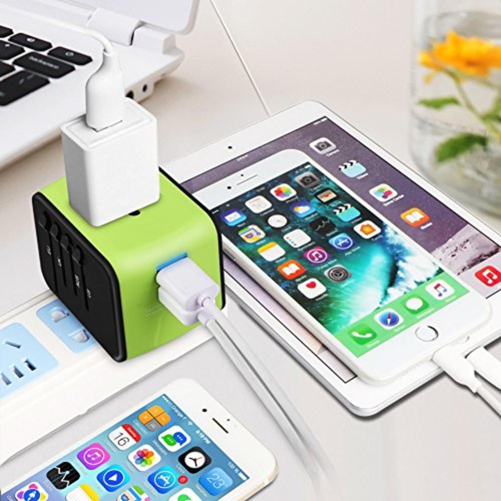haozi Universal Travel Adapter, All-in-one International Travel Charger with 2.4A Dual USB, Travel Power Adapter Travel Wall Charger f