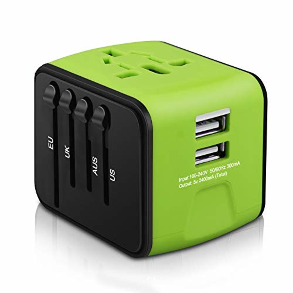 haozi Universal Travel Adapter, All-in-one International Travel Charger with 2.4A Dual USB, Travel Power Adapter Travel Wall Charger f