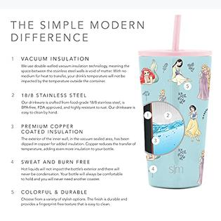 Simple Modern Disney Character Insulated Tumbler with Straw Lid Reusable  Stainless Steel Wide Mouth Water Bottle