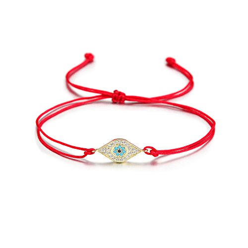 WISTIC Evil Eye Bracelets Adjustable Charm Lucky Protection Spiritual Kabbalah Red/Black String Thread Bracelet Anklet with Infi