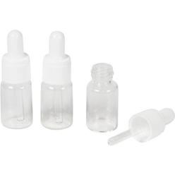 Zink Color 50Pc Zink Color 4 Ml Glass Serum Vial Bottle with White Dropper