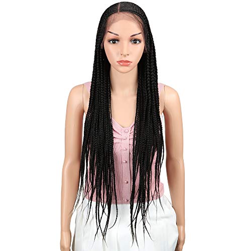 JOEDIR 31" Extra long Twist Box Braided 13x6 Lace Frontal Wigs With Baby Hair High Temperature Synthetic Wigs For Black Women 18