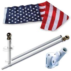 Allied Flag American Home Nylon 3 by 5-Feet US Flag Set with 6-Feet Spinning Flag Pole