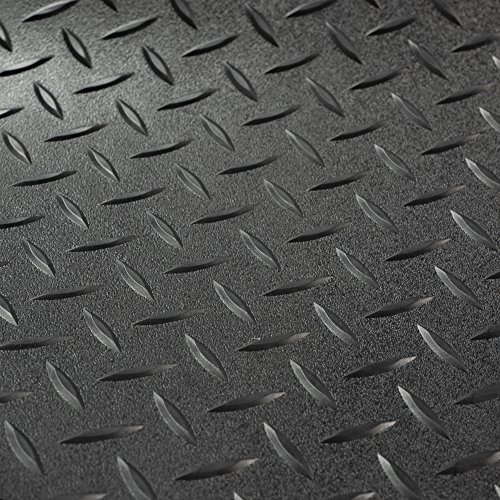 RecPro RV Trailer Diamond Plate Pattern Flooring | Black | 8 6" Wide | Rubber Flooring | Garage Flooring | Gym Flooring | Toy Ha