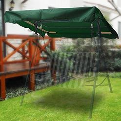 Flexzion Swing Canopy Cover (Green) 77"x43" - Deluxe Polyester Top Replacement UV Block Sun Shade Waterproof Decor for Outdoor G