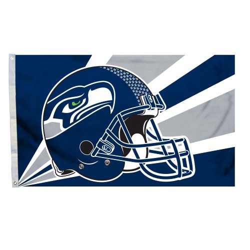 Fremont Die NFL Seattle Seahawks 3 x 5 Flag with Grommets, 3 x 5-Foot, Helmet