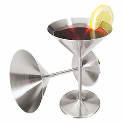 Oggi Martini Goblets, 2 Count (Pack of 1), Stainless Steel