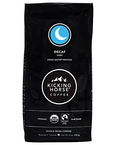Lavazza Kicking Horse Coffee, Decaf, Swiss Water Process, Dark Roast, Whole Bean, 10 Oz - Certified Organic, Fairtrade, Kosher Coffee