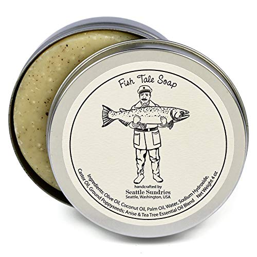 Seattle Sundries Fishing Soap from Seattle Sundries 100% Natural & Hand Made with Essential Oils. One 4 oz Bar in a Convenient Travel Tin.