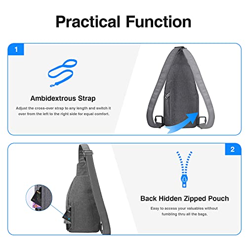 Waterfly Small Crossbody Sling Backpack Anti Theft Backpack for Traveling Chest Bags for Men&Women Multipurpose Casual Daypack H