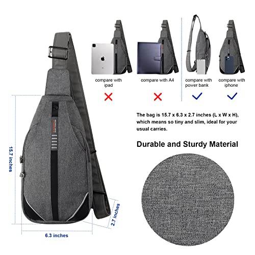 Waterfly Small Crossbody Sling Backpack Anti Theft Backpack for Traveling Chest Bags for Men&Women Multipurpose Casual Daypack H