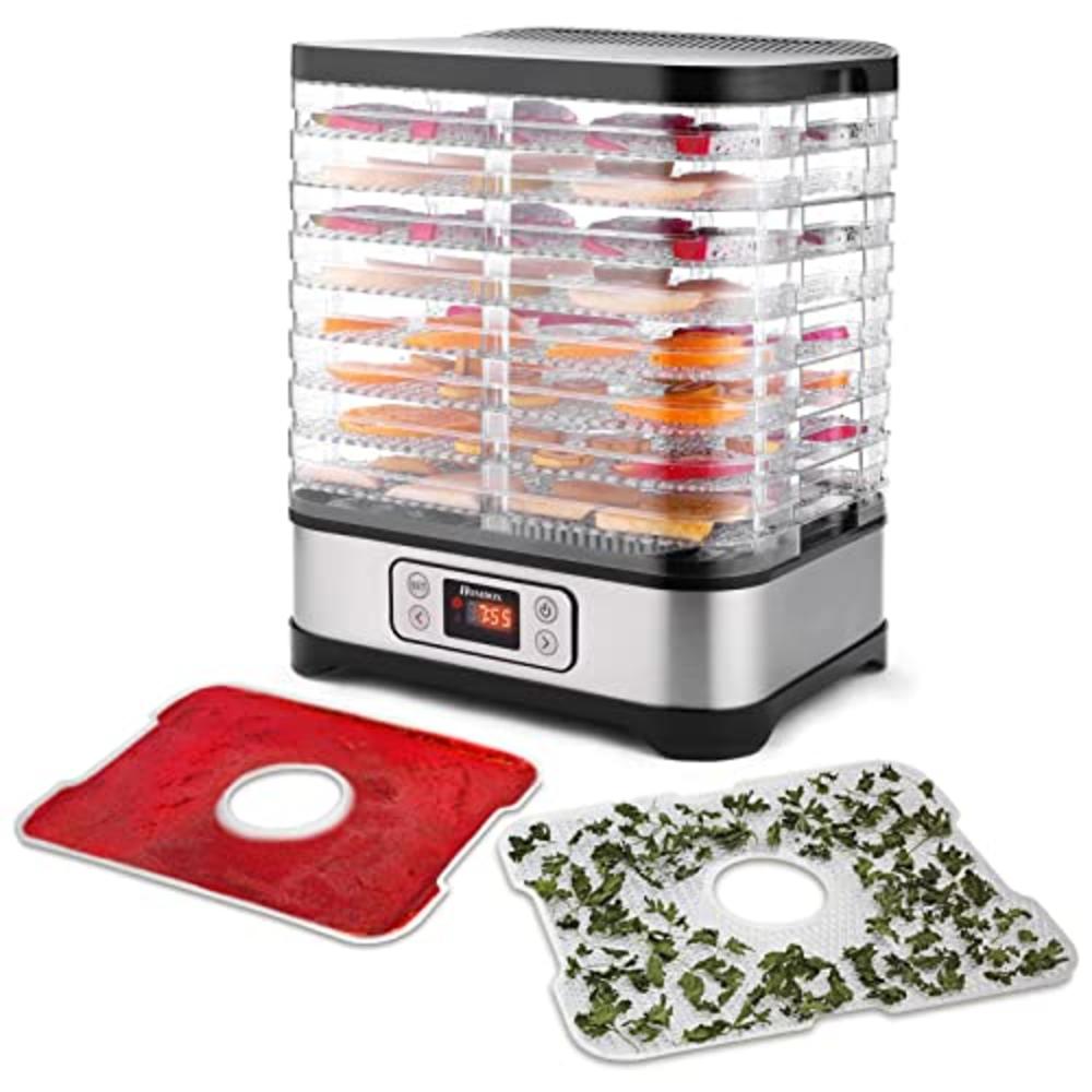 Homdox 8 Trays Food Dehydrator Machine with Fruit Roll Sheet, Digital Timer and Temperature Control, Dehydrators for Food and Je