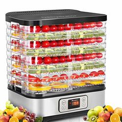 Homdox Food Dehydrator Machine, 8 BPA-Free Trays Fruit Dehydrator with Fruit Roll Sheet, 72H Timer and Temperature Control 95-15