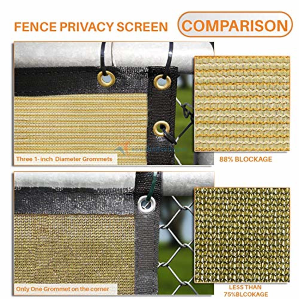 TANG Sunshades Depot Privacy Fence Screen Black 6 x 50 Heavy Duty Commercial Windscreen Residential Fence Netting Fence Cover 15