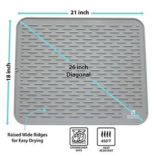 Homeway Essentials Silicone Dish Drying Mat - 21 x 18 - Extra Large Dish Drying Mat, Counter Top Mat, Dish Draining Mat, Sink Mat, Large Silicone Trivet (extra Large