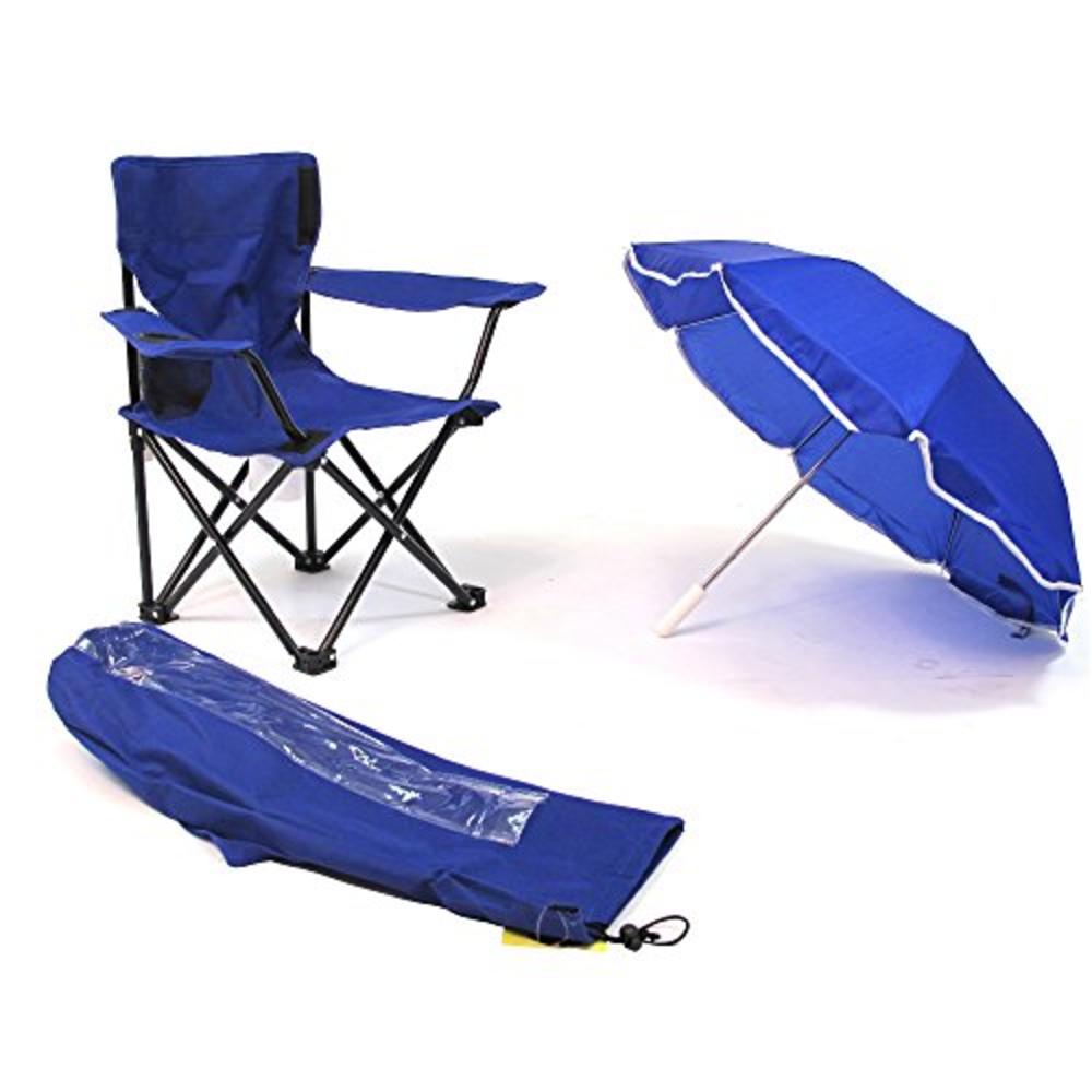 Redmon Umbrella Kids Camping Chair with Matching Shoulder Bag, Royal Blue