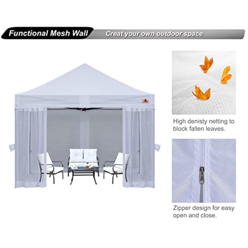 ABCCANOPY 10x10 Easy Pop Up Gazebo Canopy Tent Instant Outdoor Screen House with Netting Walls (White)