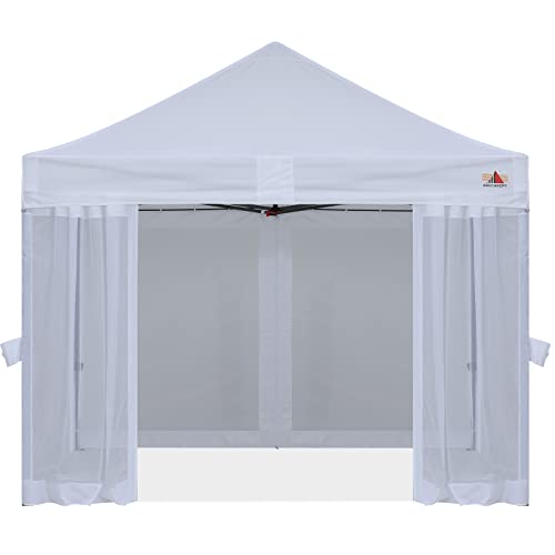 ABCCANOPY 10x10 Easy Pop Up Gazebo Canopy Tent Instant Outdoor Screen House with Netting Walls (White)