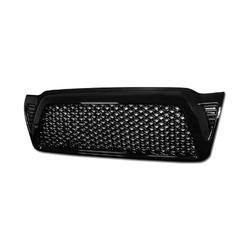 R&L Racing Glossy Black Finished Front Grill Dragon Style Mesh Hood Bumper Grille Cover 2005-2011 for Tacoma