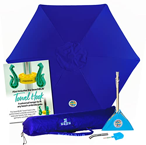 beachBUB ™ All-In-One Beach Umbrella System. Includes 7 ½ (50+ UPF) Umbrella, Oversize Bag, beachBUB ™ Base & Accessory Kit