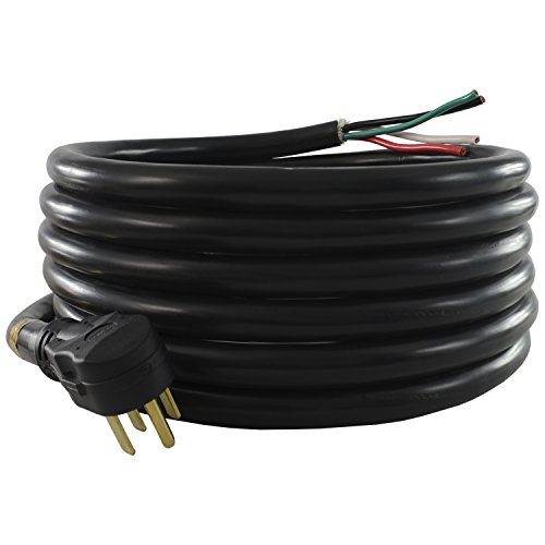 Conntek 14302 RV/Generator Power Cord 30-Foot 50 Amp Male Plug to Bare Wire