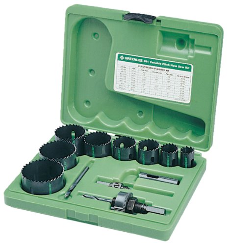 Greenlee Electrician/Plumber Hole Saw Kit, 13 Pcs, Sizes 3/4" - 2-1/2" (891)