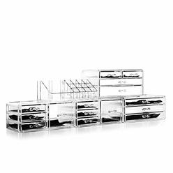 Felicite Home Acrylic Jewelry and Cosmetic Storage Makeup Organizer Set, 5 Piece?Large