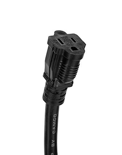 Camco 30 15-Amp Extension Cord | Ideal for RV, Mobile Home and Household Use | Heavy-Duty (55142) , Black