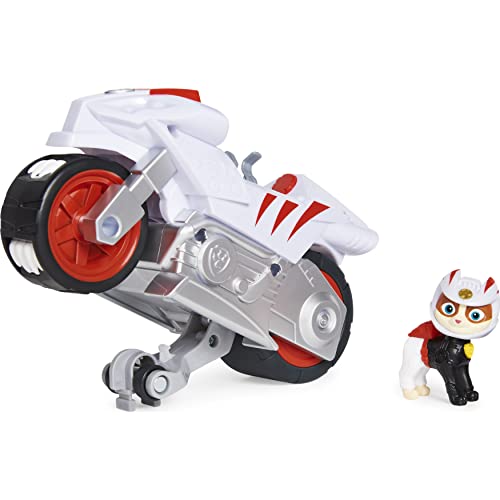 WDERNI PAW Patrol 6060433 Moto Pups Wildcat’s Deluxe Pull Back Motorcycle Vehicle with Wheelie Feature and Figure