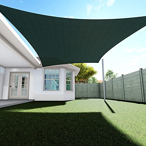 TANG Sunshades Depot Dark Green 10' x 10' Sun Shade Sail Permeable Canopy Cover Customize Commercial Standard 180 GSM HDPE