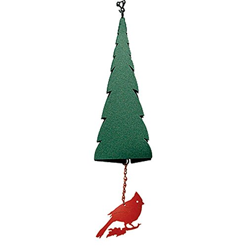 North Country Wind Bells Pointed Fir of the North with Cardinal - 3 Tones
