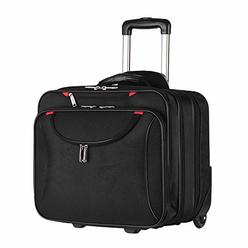 AirTraveler Rolling Briefcase Rolling Laptop Bag Computer Case with Wheels Spinner Mobile Office Carry On Luggage for 14.1in 15.