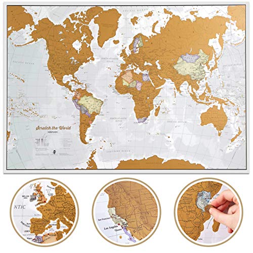 Maps International Scratch The World ï¿½ Travel Map - Scratch Off World Map Poster - X-Large 23 x 33 - Maps International - 50 Years of Map Making 