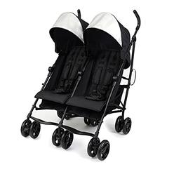 Summer Infant 3Dlite Double Convenience Lightweight Double Stroller for Infant & Toddler with Aluminum Frame, Two Large Seats wi