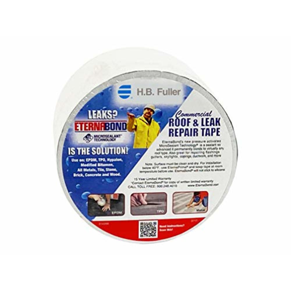 EternaBond RoofSeal White 4" x25 MicroSealant UV Stable Seam Repair Tape | 35 mil Total Thickness | EB-RW040-25R - One-Step Dura