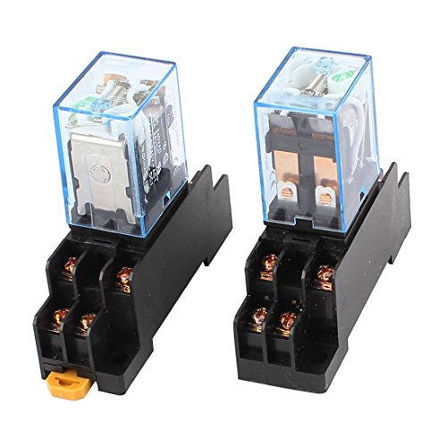 uxcell 2Pcs LY2N-J DC 12V Coil Voltage 8Pin DPDT Power Electromagnetic Relay w Socket