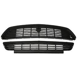 IKON MOTORSPORTS Grille Compatible With 2015-2017 Ford Mustang, CS Style ABS Black Front Bumper Grill Hood Mesh by IKON MOTORSPORTS, 2016