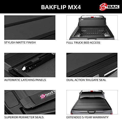 BAK BAKFlip MX4 Hard Folding Truck Bed Tonneau Cover | 448120 | Fits 2014-2018, 19 Ltd/Legacy Chevy/GMC Silverado/Sierra, 2015-1