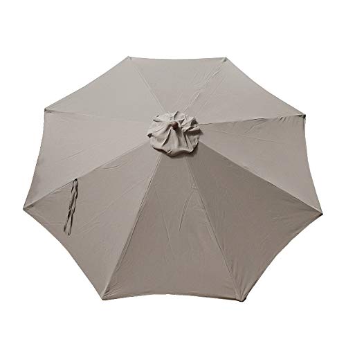 Formosa Covers 11 foot 8 Ribs Replacement Umbrella Canopy For Outdoor Octagonal Market Patio (CANOPY ONLY) (Taupe)