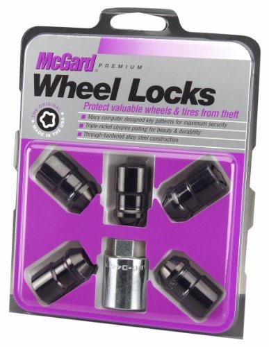 McGard 24548 Black Cone Seat Wheel Locks(1/2"-20 Thread Size) - Set of 5