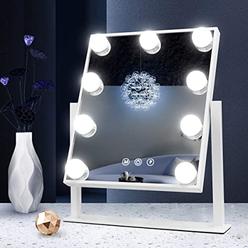 Hansong Hollywood Makeup Vanity Mirror with Lights,Plug in Light-up Professional Mirror,Removable 10x Magnification,3 Color Ligh