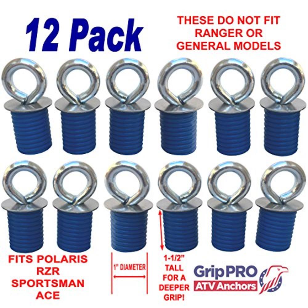 Grip PRO ATV Anchors GripPRO ATV Anchors to fit Polaris Lock & Ride ATV Tie Down Anchors Made to fit RZR and Sportsman - Set of 12 Anchors - These DO