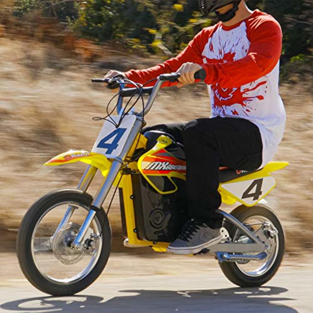 Razor&trade; Razor MX650 Dirt Rocket Electric-Powered Dirt Bike with Authentic Motocross Dirt Bike Geometry, Rear-Wheel Drive, High-Torque, C