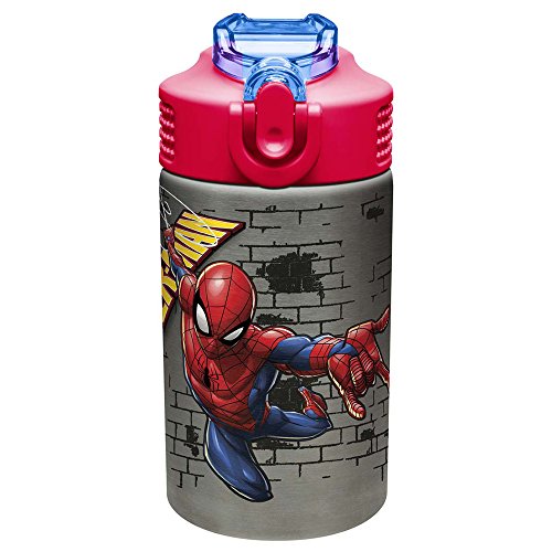 Zak! Designs Zak Designs Marvel comics Spider-Man Stainless Steel Water Bottle, 1 count (Pack of 1), SpiderMan SS
