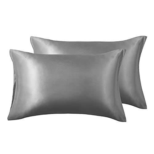 Love\'s cabin Loves cabin Silk Satin Pillowcase for Hair and Skin (Dark  gray, 20x30 inches)