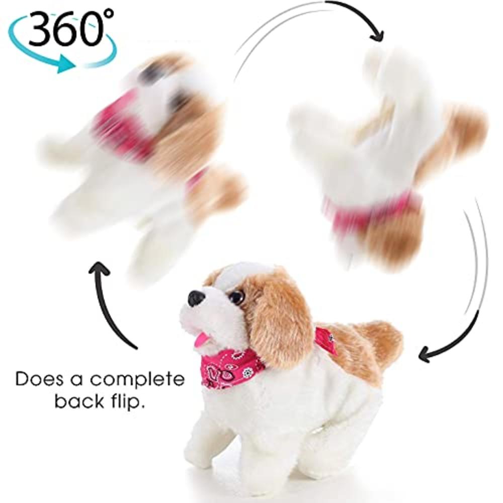 Liberty Imports Cute Little Puppy - Flip Over Dog, Somersaults, Walks, Sits, Barks